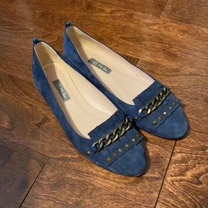 SJP by Sarah Jessica Parker Blue Suede Loafer Flats 7